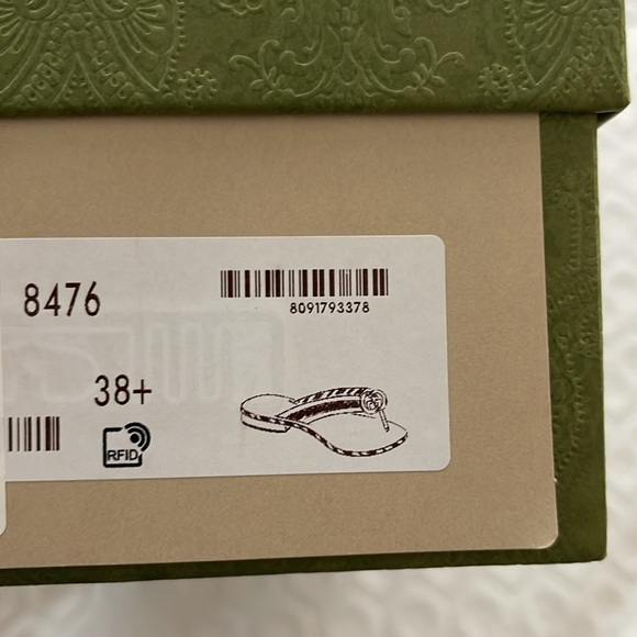 Gucci W Kika Flat Thong Sandals Web GG Nylon & Leather Size 38.5 BNIB - Picture 4 of 6